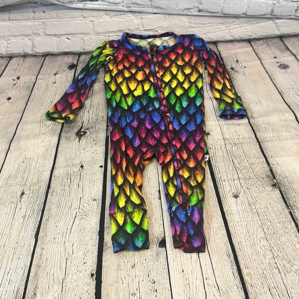Bums & Roses Dragon Scale Bamboo Zippie Romper